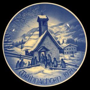 Vintage 1976 Bareuther German Christmas Plate 'Chapel in the Mountains"